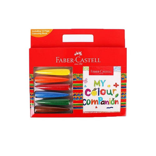 مجموعة أقلام تلوين شمعية من فابر-كاستل + كتاب تلوين