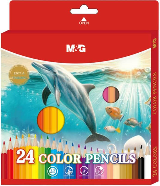 M&G Chenguang Premium Wooden Colored Pencils for Drawing & Coloring – 24 Colors - No: AWPQ1217