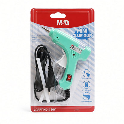 M&G Chenguang Mini Hot Glue Gun with Glue Sticks – 20W Electric Hot Melt Glue Gun with On/Off Switch for Crafting, DIY, Paper, Plastic & Wood - No: AEAN8609