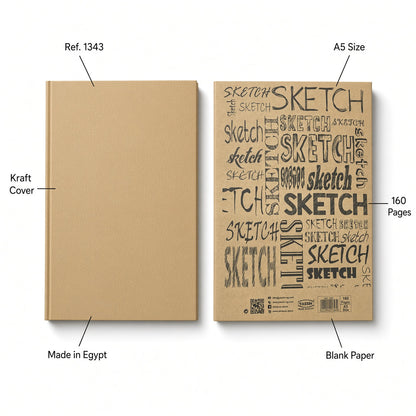 Yassin A5 Creative Sketchbook 160 Pages – Blank Drawing & Sketching Notebook - No: 1343