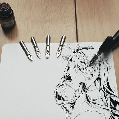 قلم الخط المائل Keep Smiling بخمسة رؤوس، رقم: E0422 