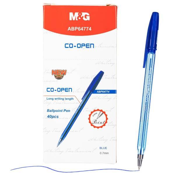 M&G Chenguang CO-OPEN Ballpoint Pen 0.7mm – Capped Fine Point Writing Pen – Black, Blue, Red or Green Ink – 1 pcs - No: ABP64774