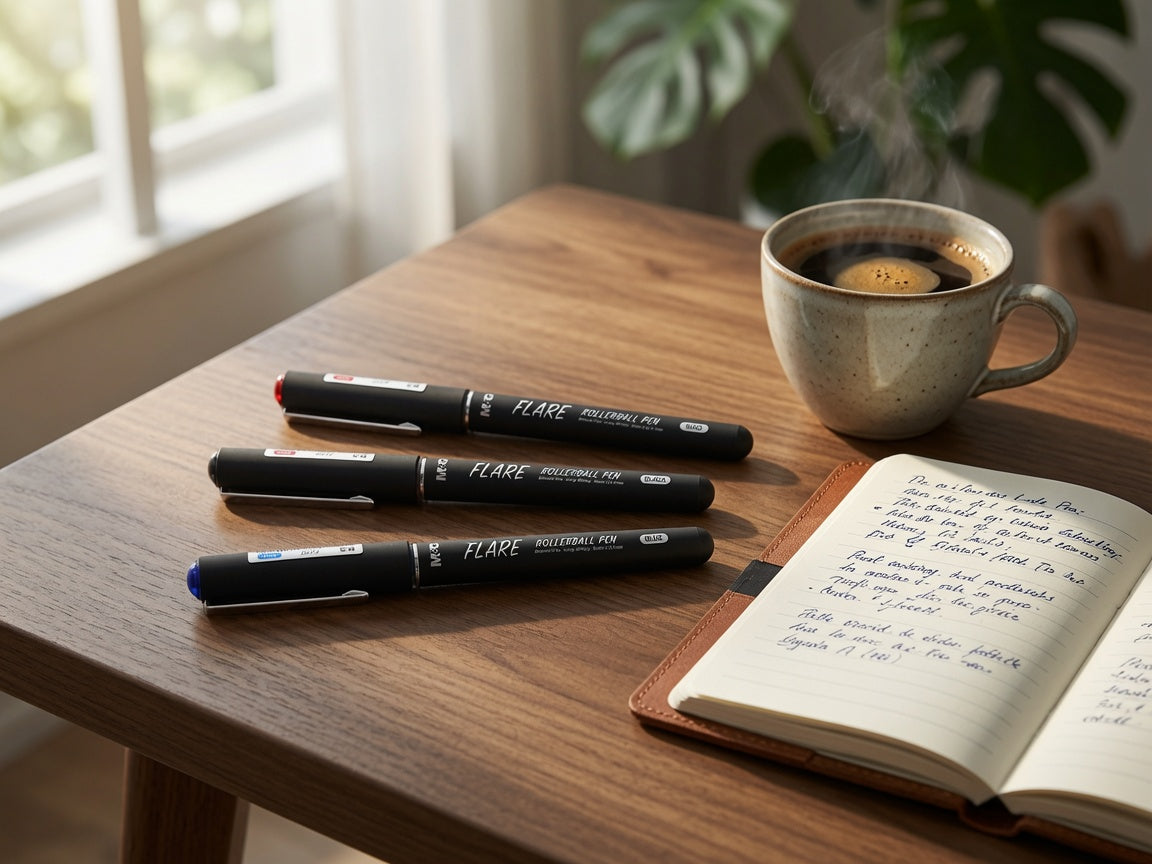 M&G Chenguang FLARE Rollerball Pen 0.7mm – Smooth Writing Gel Ink Pen | Blue, Black & Red - 1pcs - No: ARP50175