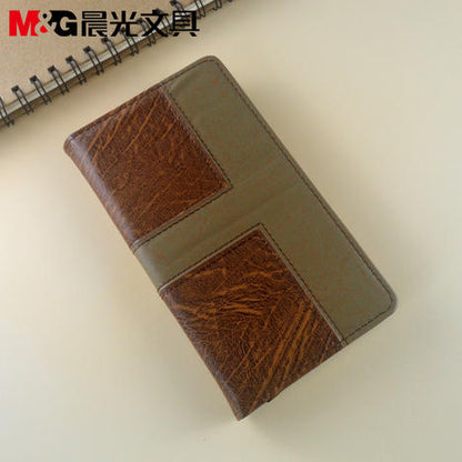 M&G Chenguang Premium Universal Leather Notepad 160 pages Brown 48K 160 pages- No:APY1GK78