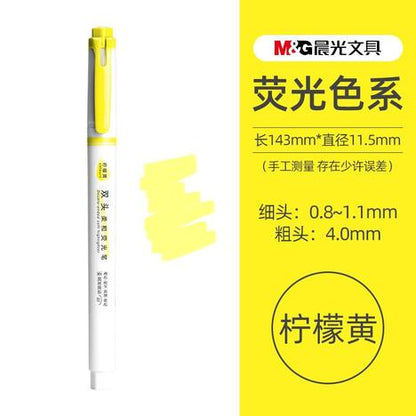 M&G Chenguang double-headed fluorescent pen color marker pen - 1pcs - No:AHMT6201 - Dark Yellow