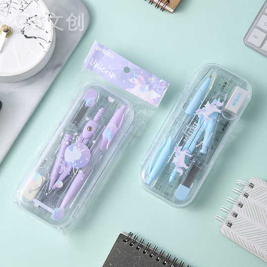M&G Unicorn Set of Compasses with pencil 8pcs - No:ACSN1341