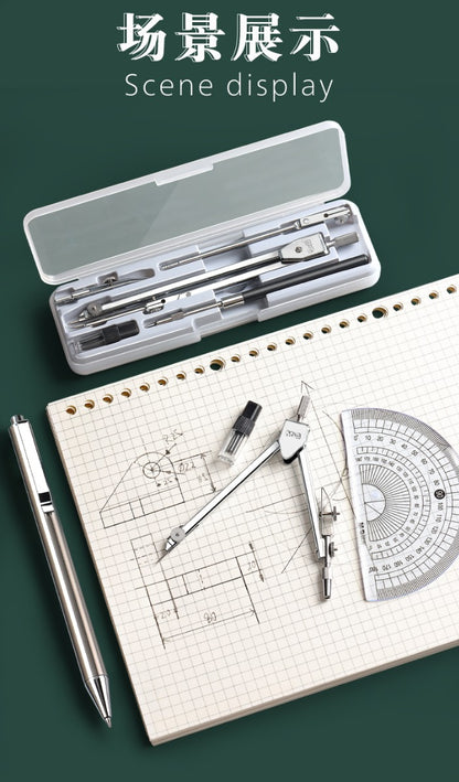 بوصلة M&amp;G Chenguang للطلاب لاختبار الرسم الاحترافي، مصنوعة من الفولاذ المقاوم للصدأ المعدني الخاص - 6 قطع - رقم: ACSN1373