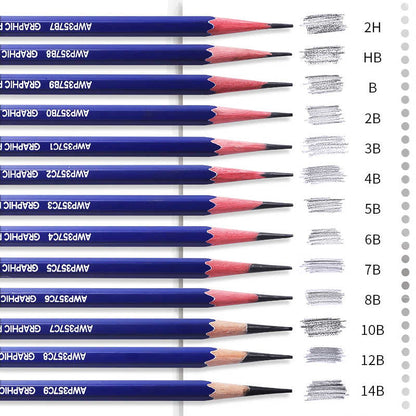 M&G Chenguang 6B Hexagonal Wooden Pencil Art Exam Sketching Pencil - 1pcs - No:AWP357C4