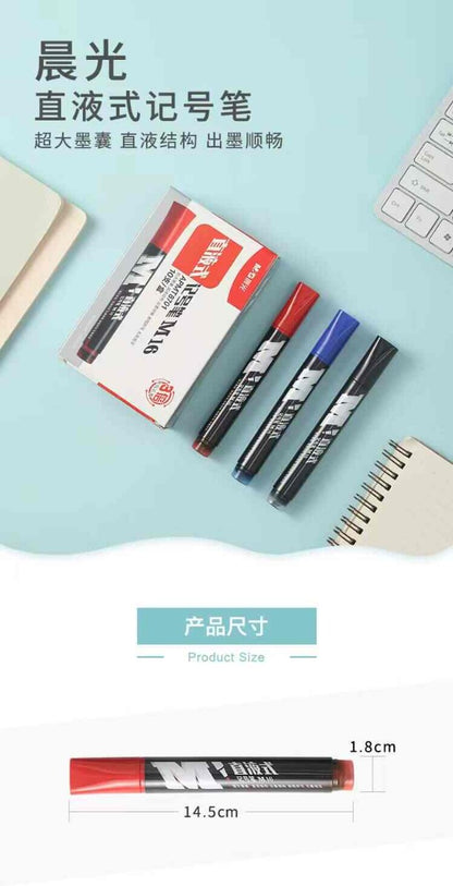 M&G Chenguang straight liquid Permanent marker pen - Blue - 1pcs - No:APMT8701