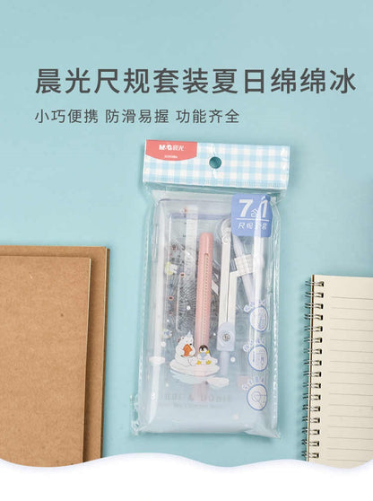 مجموعة أدوات صيفية من إم آند جي تشنغوانغ، تتضمن مسطرة وبوصلة 7 في 1 - رقم المنتج: ACS908B6