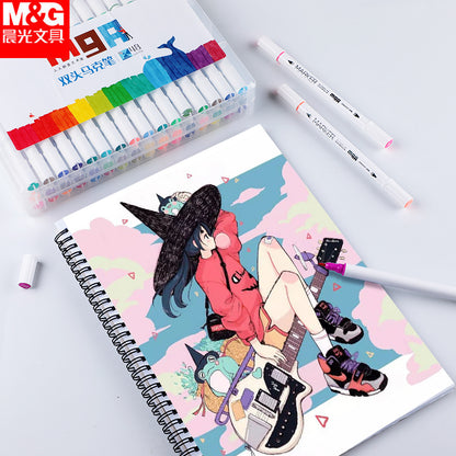 M&G Chenguang set of 36 colors double-headed thin rod markers fiber tib - No:ZPMV0703