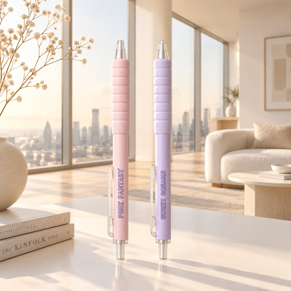 M&G Chenguang Mechanical Pencil 0.7mm – Pink & Purple Feminist Design – Retractable Lead Pencil with Soft Grip - 1pcs - AMPK4572