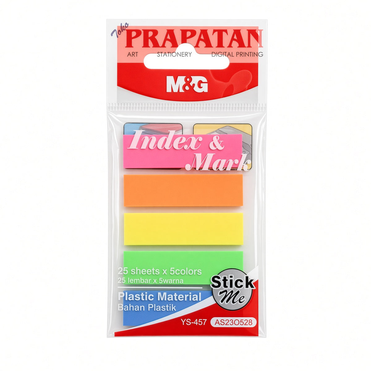 M&G Chenguang Index & Mark Sticky Page Flags – 5 Colors, 25 Sheets Each – Plastic Material – No: YS-457