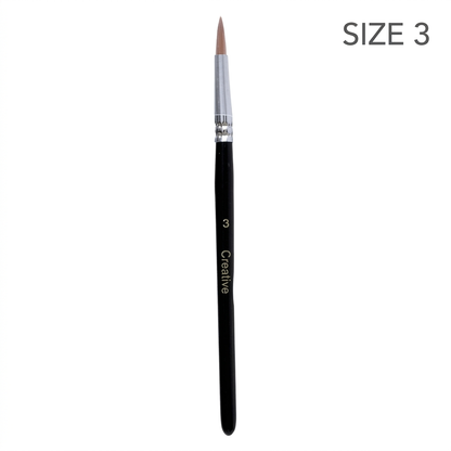 Creative round paint brush size 3 studio packshot with size label