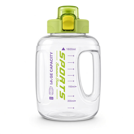 Zannuo Sports Water Bottle with Built-In Straw and One-Touch Flip Lid – 1600ml - Assorted Color - 1pcs