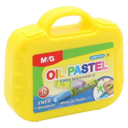 M&G Oil Pastel Super Easy Washable Crayon 12 Colours No: AGMY3322