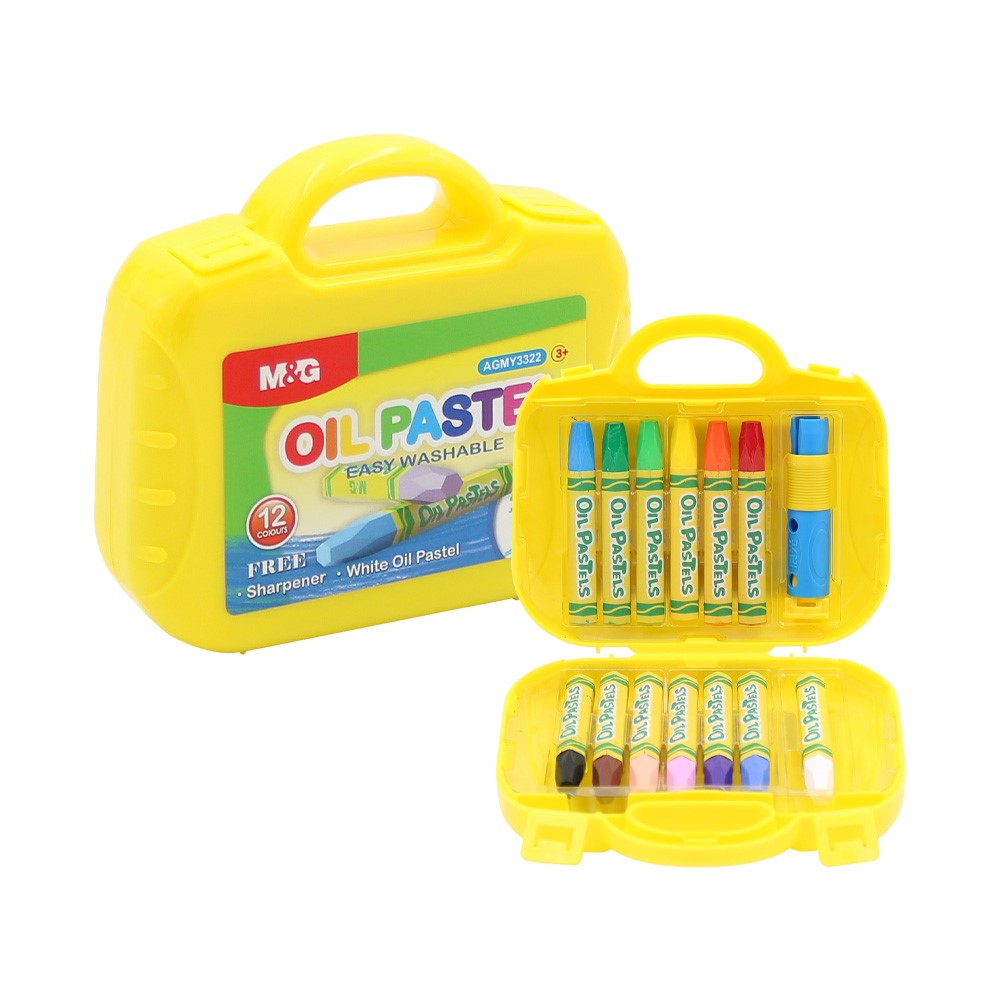 M&G Oil Pastel Super Easy Washable Crayon 12 Colours No: AGMY3322