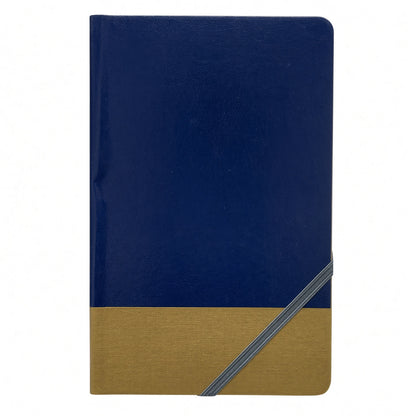 YASSIN Golden Notebook – A5 Ruled Notebook, 192 Pages, 8 mm Lines, 70 GSM, Elastic Closure, Pen Holder, 12 × 19.5 cm - No: 1323