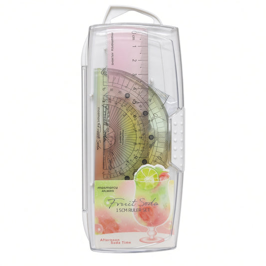 M&G Chenguang Fruit Soda 15cm Ruler Set –  4-Piece Geometry & Measuring Set - 1pcs - No: ARL960HS