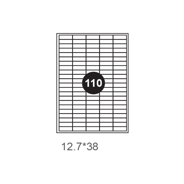 Yassin A4 Label Sheets 38×12.7mm - 110 Labels per Sheet for Laser & Inkjet Printing (6222002207209)