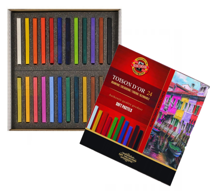 مجموعة ألوان باستيل ناعمة مربعة من كوهينور تواسون دور، 24 لونًا - رقم: 8584