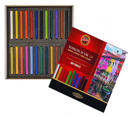 مجموعة ألوان باستيل ناعمة مربعة من كوهينور تواسون دور، 24 لونًا - رقم: 8584