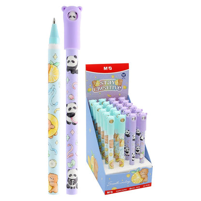 M&G Chenguang Stay Creative Gel Pen 0.7mm – Blue Ink – Cute Bear & Panda Design – 1pcs - No: AGPC52R9B