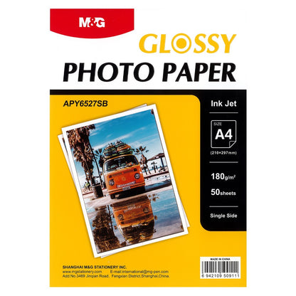 M&G Chenguang Glossy PHOTOGRAPHIC PAPER 180GR - 50 SHEETS - A4 - No:APY6527SB