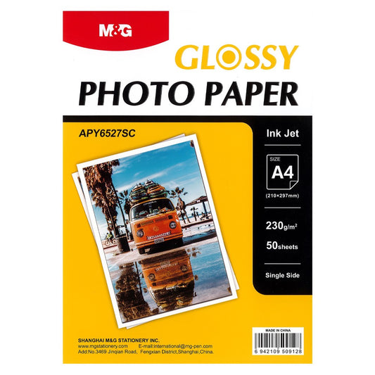 M&G Chenguang Glossy PHOTOGRAPHIC PAPER 230GR - 50 SHEETS - A4 - No:APY6527SC