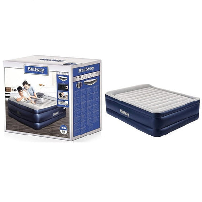 Bestway Tritech Airbed Queen Inflatable Mattress Built-in AC Pump 2.03m x 1.52m x 61cm - No:67690