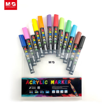M&G Chenguang ACRYLIC MARKER 2 MM, SET OF 12 - No:APL976E1