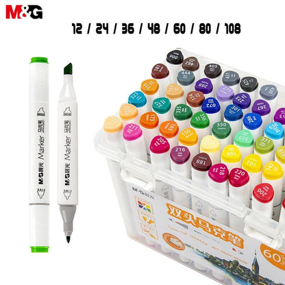 M&G Chenguang Double-headed Marker Set 24 Colors 1.0mm-5.0mm - No:APMV0901