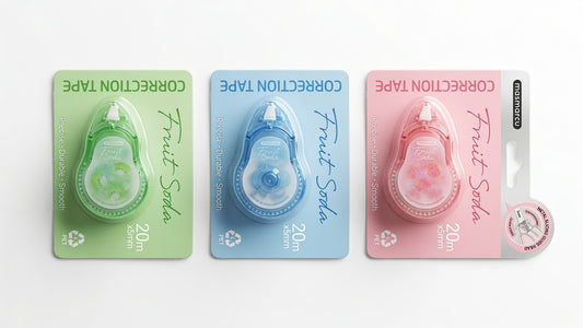 M&G Chenguang Fruit Soda Correction Tape 20m x 5mm – PET Instant Dry Correction Tape with Metal Guide Head, Assorted Pastel Colors - 1pcs - No:ACT523A7