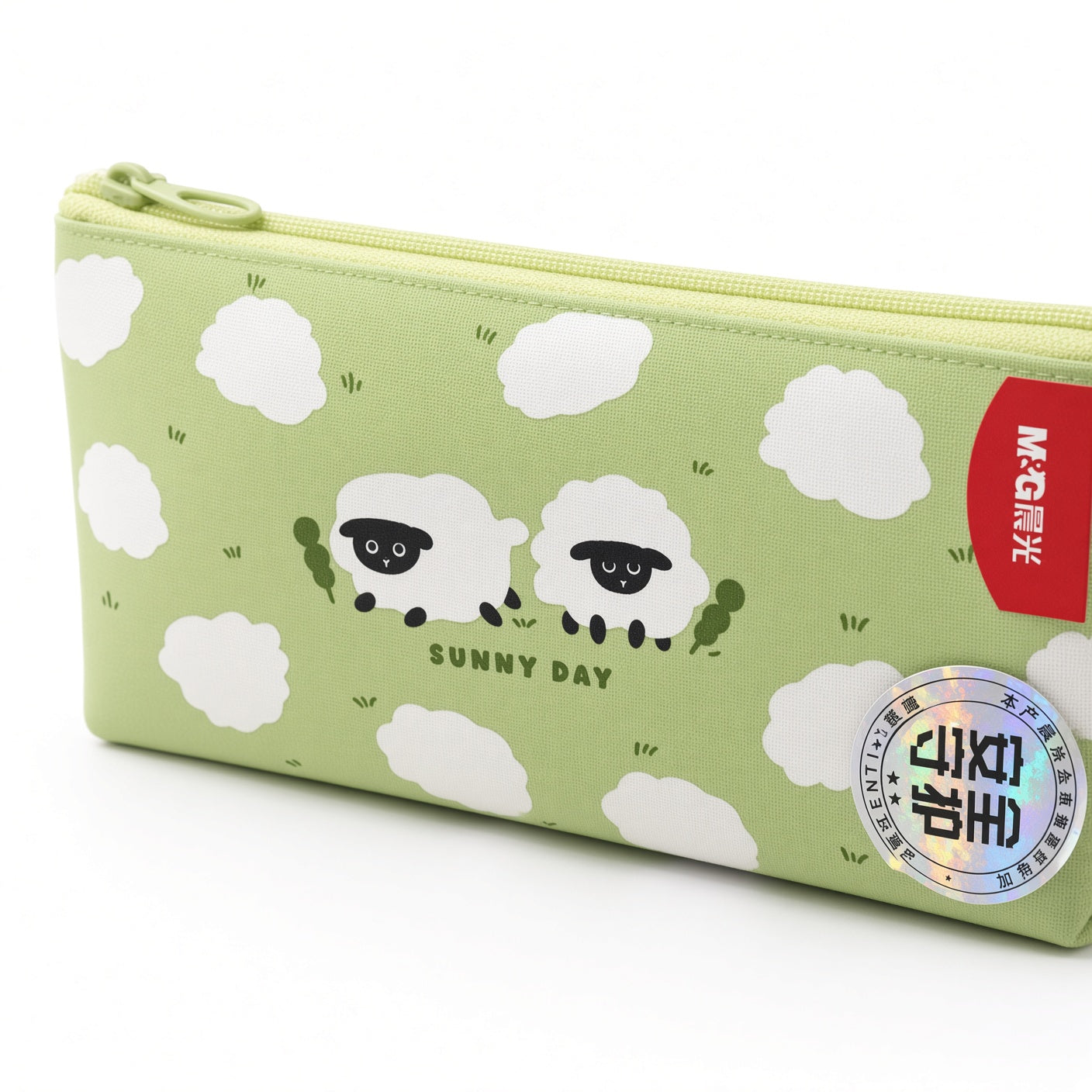M&G Chenguang Length+ Pencil Case with Cute Sheep Design – Large Capacity Zipper Pouch, - Assorted Color - 1pcs – No: APB932NN
