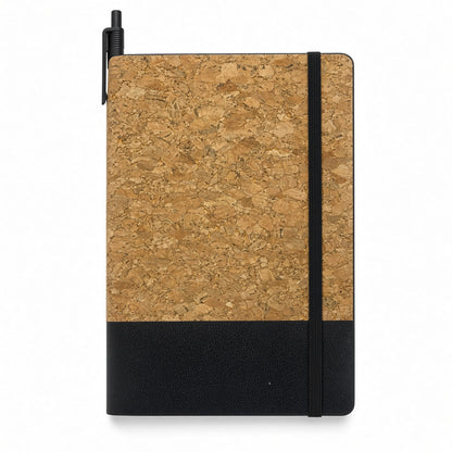 YASSIN Double Tone Notebook – A5 Ruled, 192 Pages, 8 mm Lines, 70 GSM, Elastic Closure, Pen Holder with TR3 Pen - No: 1321