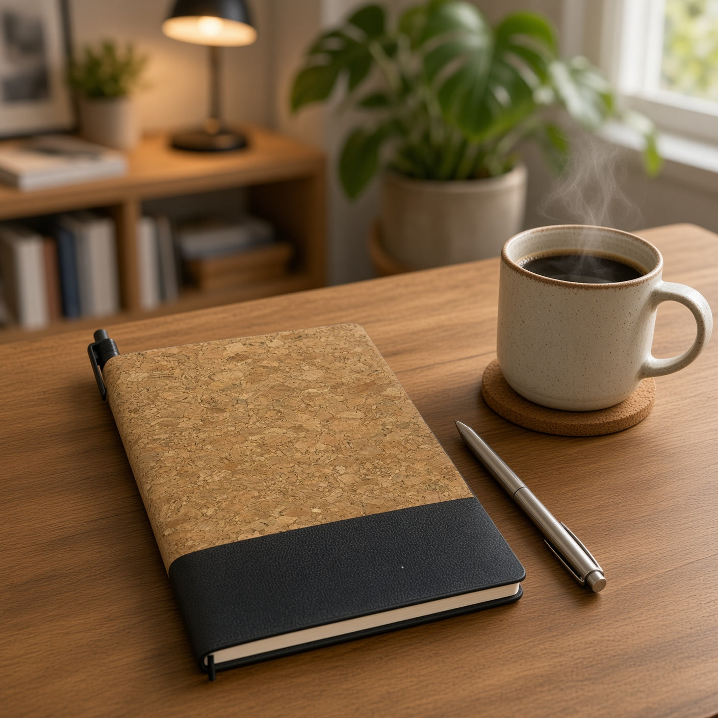 YASSIN Double Tone Notebook – A5 Ruled, 192 Pages, 8 mm Lines, 70 GSM, Elastic Closure, Pen Holder with TR3 Pen - No: 1321