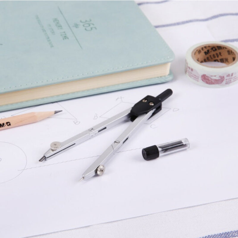 M&G Chenguang Metal Compass Set with Replacement Lead  – Geometry Drawing Compass - 1pcs - No: ACS90860