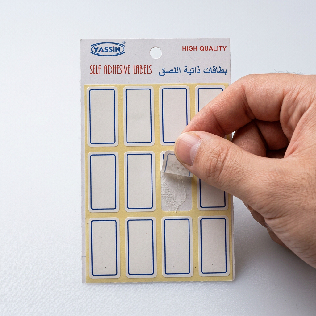 Pricing a glass jar with a small Yassin white blue-bordered label
