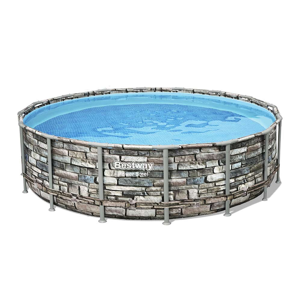 مسبح بيست واي باور ستيل دائري فوق الأرض - 488 × 122 سم - رقم: 56966