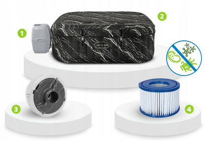 حوض استحمام ساخن قابل للنفخ من بيست واي لاي-زي-سبا هوليوود، موفر للطاقة، فاخر، مزود بإضاءة LED، يتسع لـ 4-6 أشخاص، أبعاده 1.80 متر × 66 سم - رقم المنتج: 6001F