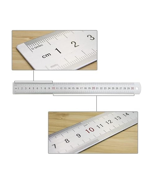مسطرة ألومنيوم من إم آند جي تشنغوانغ، 30 سم، مانعة للانزلاق، لقياسات دقيقة ومتينة - رقم المنتج: ARLN0484