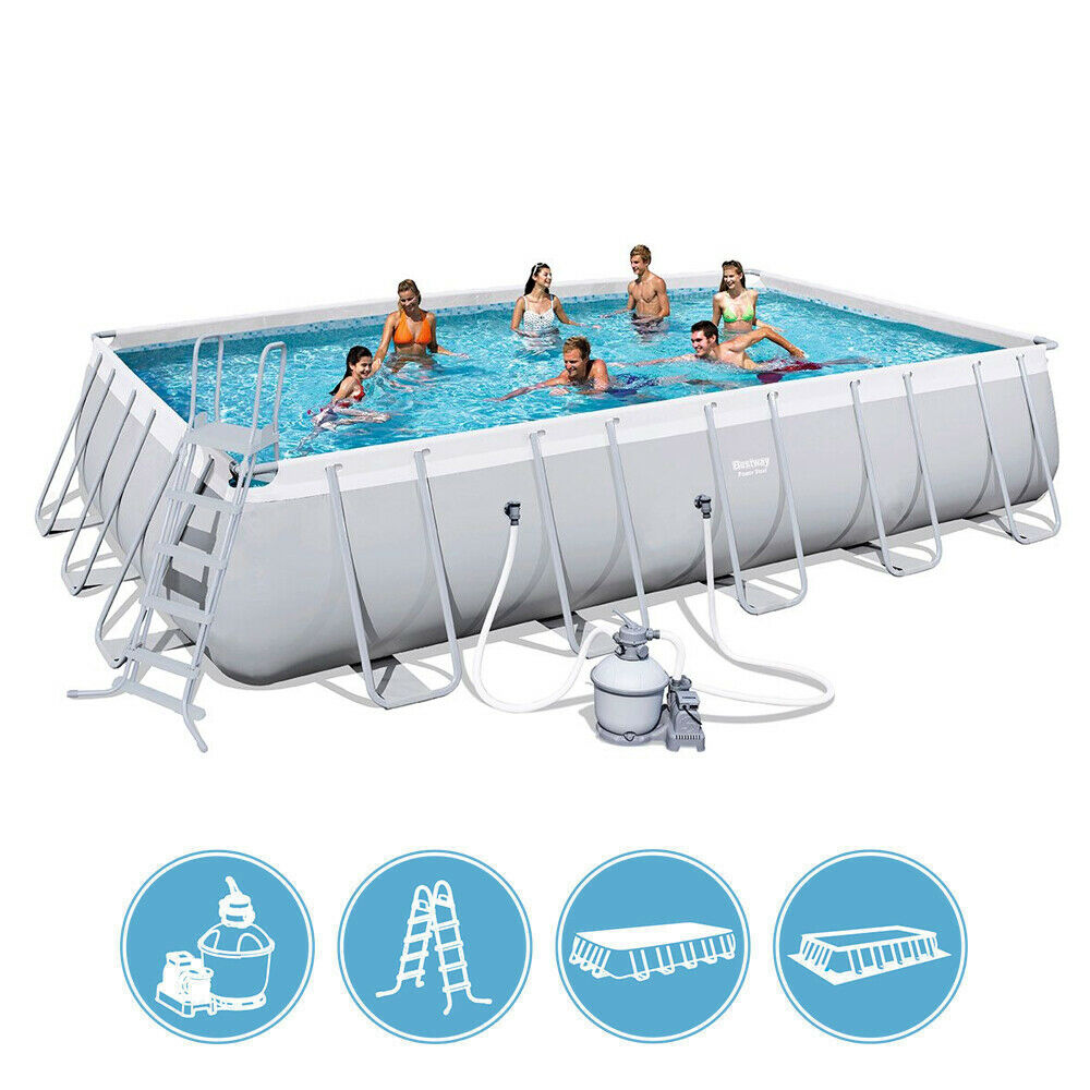 Power Steel 6.71m x 3.66m x 1.32m Rectangular Pool Set