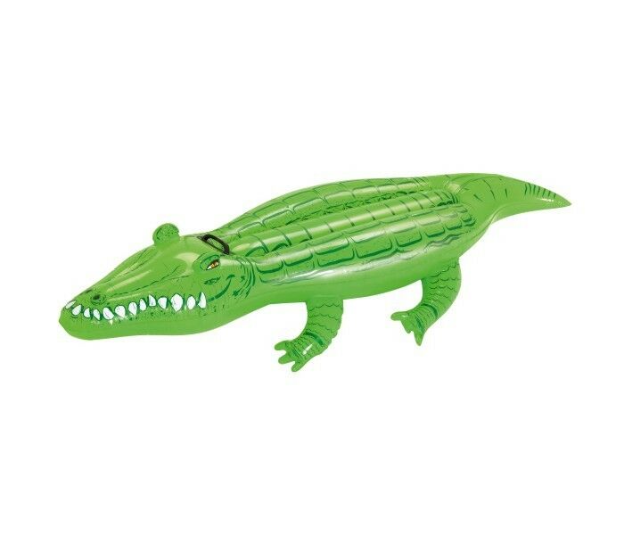 لعبة تمساح قابلة للنفخ لحمام السباحة - 168 سم × 79 سم