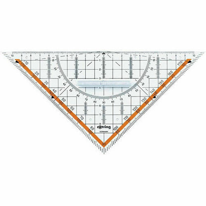Rotring Transparent Triangular Centro Professional 32cm Set Square - No:S0699270