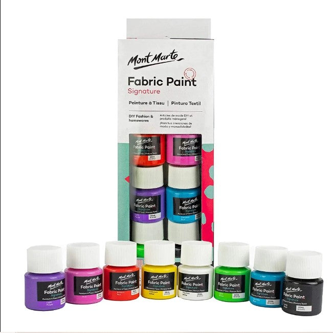 Set Of 8 Mont Marte Fabric Paint - No: 81326