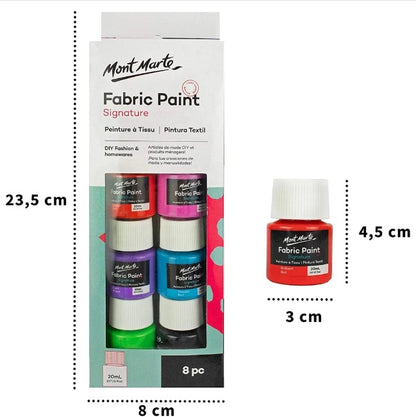 Set Of 8 Mont Marte Fabric Paint - No: 81326