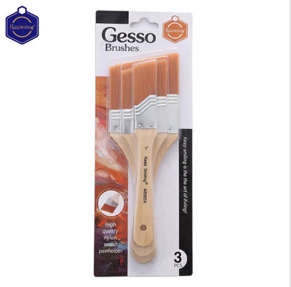 فرشاة جيسو بثلاث قطع من النايلون بمقبض خشبي - رقم المنتج: A6085X