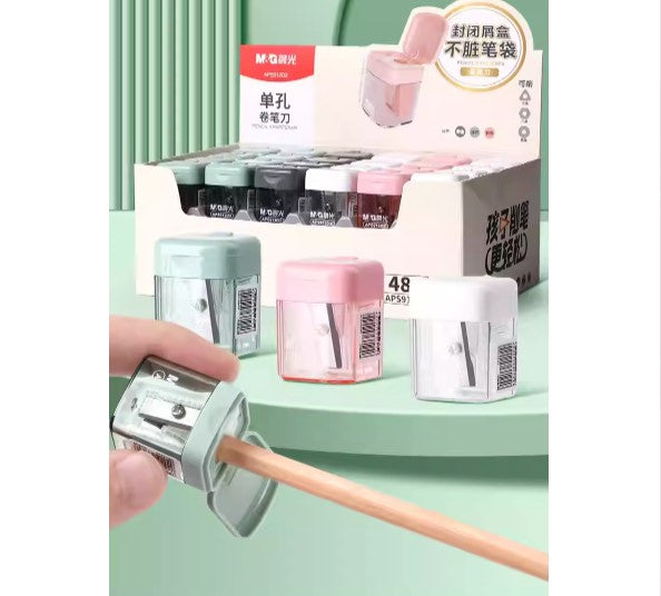 M&G Chenguang Mini pencil sharpener With cover 1 Hole - 1pcs - No:APS912D2