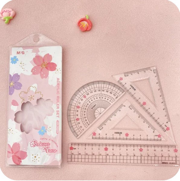 مجموعة مسطرة M&amp;G Chenguang Cherry Blossom Sakura Rain بطول 15 سم - رقم المنتج: ARL960Y4