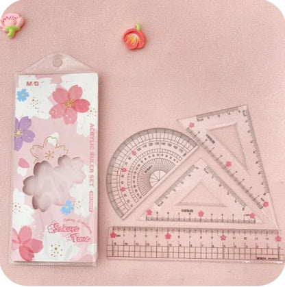 مجموعة مسطرة M&amp;G Chenguang Cherry Blossom Sakura Rain بطول 15 سم - رقم المنتج: ARL960Y4